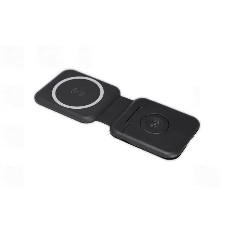TURIN - @memorii Foldable 2-in-1 Wireless Charger and Multicable Set - Black