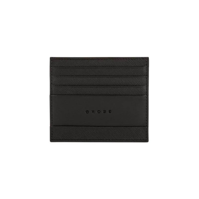  CROSS HARDCOVER A5 NOTEBOOK + PEN + LEATHER CARD HOLDER  - BLACK