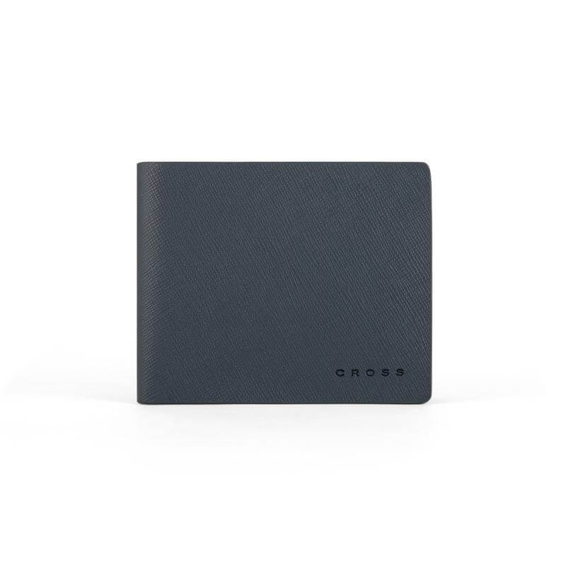 CROSS HARDCOVER A5 NOTEBOOK + PEN + BI-FOLD WALLET WITH 8 CARD SLOTS - NAVY BLUE