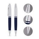 Cross Calais™ Chrome/Blue Lacquer with Polished Chrome Appointments Ballpoint Pen with Blue Ink