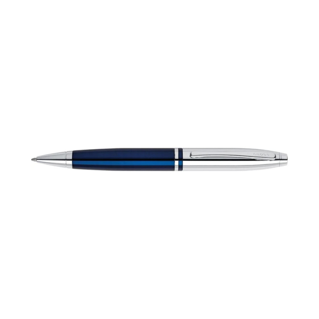 Cross Calais™ Chrome/Blue Lacquer with Polished Chrome Appointments Ballpoint Pen with Blue Ink