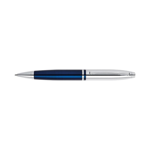 Cross Calais™ Chrome/Blue Lacquer with Polished Chrome Appointments Ballpoint Pen with Blue Ink