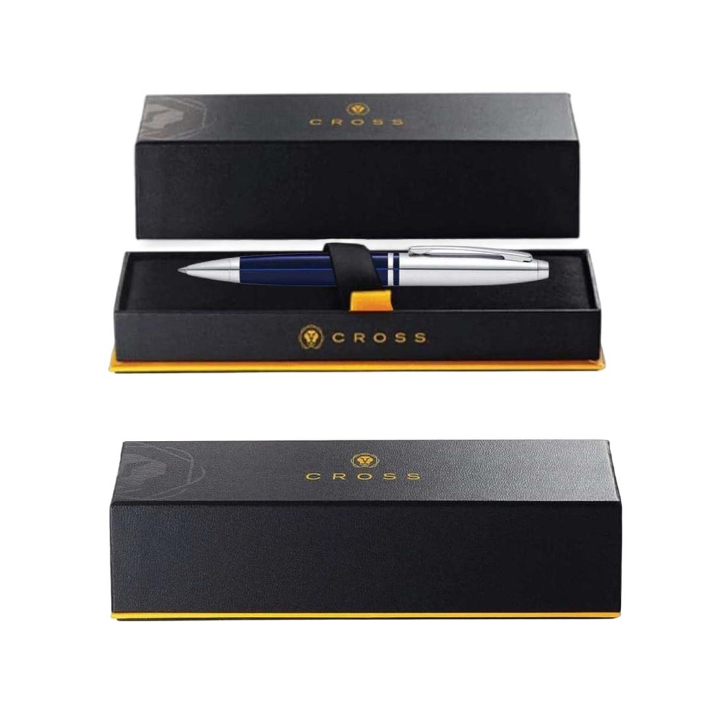Cross Calais™ Chrome/Blue Lacquer with Polished Chrome Appointments Ballpoint Pen with Blue Ink