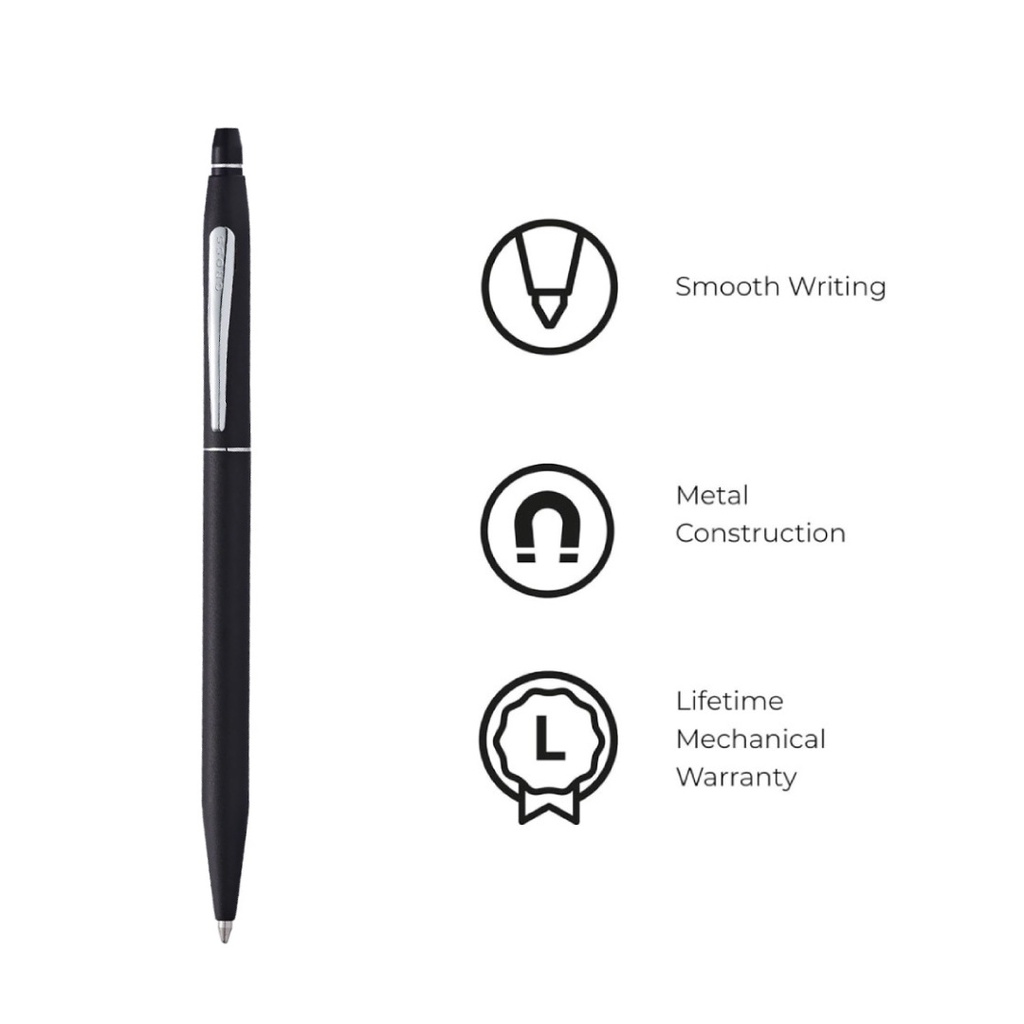 Cross Click™ Classic Black Ballpoint Pen with Blue Ink