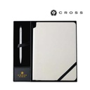 Cross Click™ Chrome Ballpoint Pen with Classic White Journal Gift Set